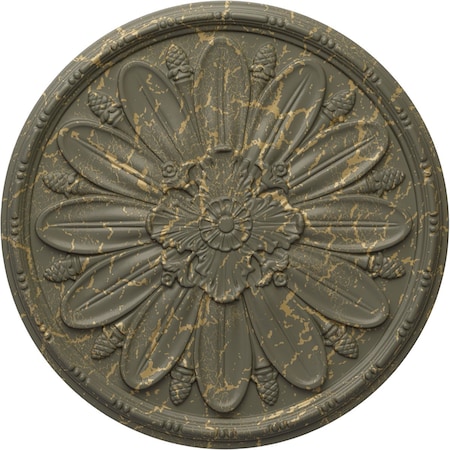 Ekena Millwork Fairfax Ceiling Medallion, Hand-Painted Witch Hazel Crackle, 29 7/8"OD x 1 3/8"P CM29FAWHC
